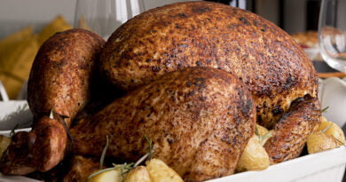 Gallina rellena al horno