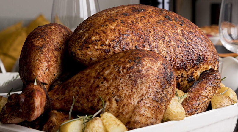 Gallina rellena al horno