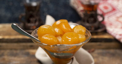 Dulce de durazno en almíbar