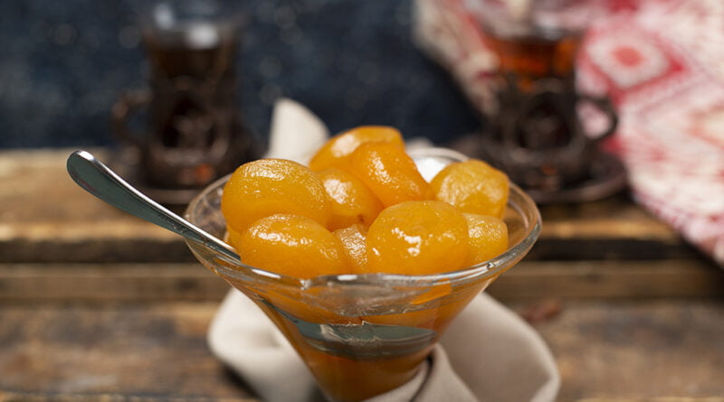 Dulce de durazno en almíbar