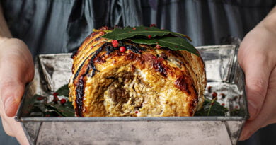 Lomo de cerdo relleno con verduras