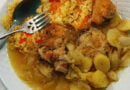 Pollo encebollado