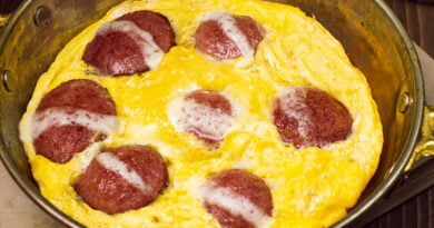 Tortilla de huevo con chorizo